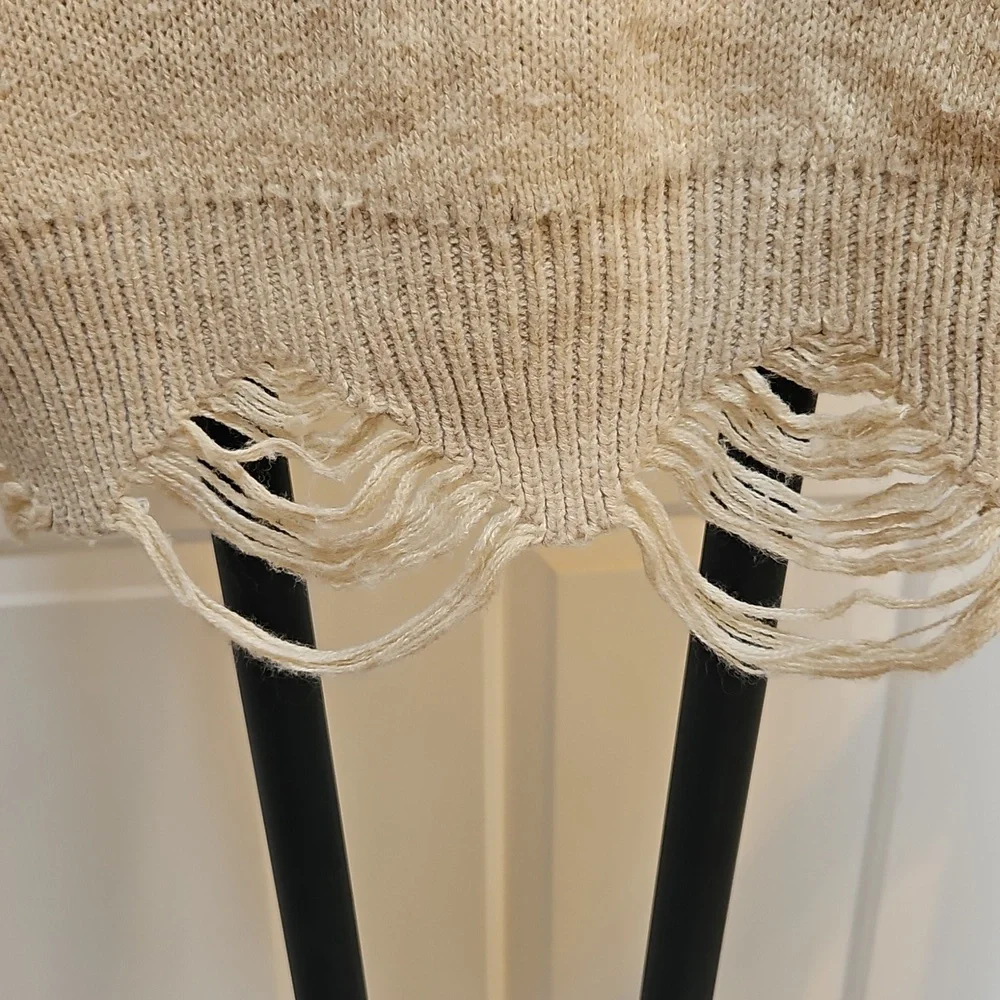 MISS SPARKLING Tan Sweater with Floral Daisy Design - L